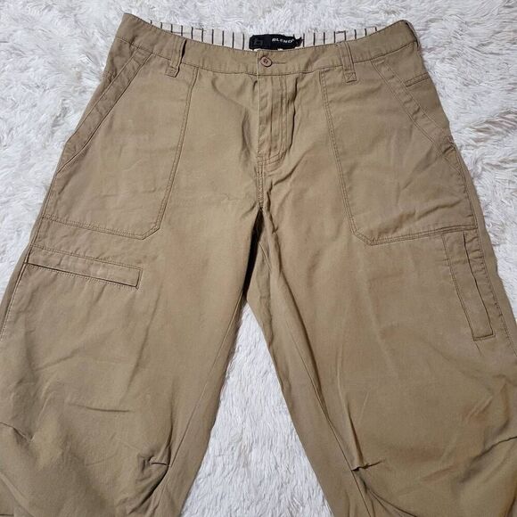 Blend men's beige cargo short with drawstring on hem 34x19/ L - Picture 3 of 8